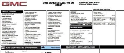 2026 GMC Sierra EV Elevation Extended Range